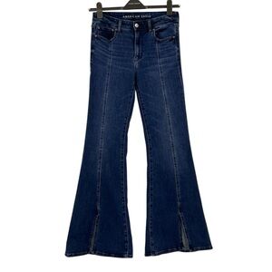 American Eagle Outfitters Women's Festival Flare Jeans high-Rise wide leg jeans